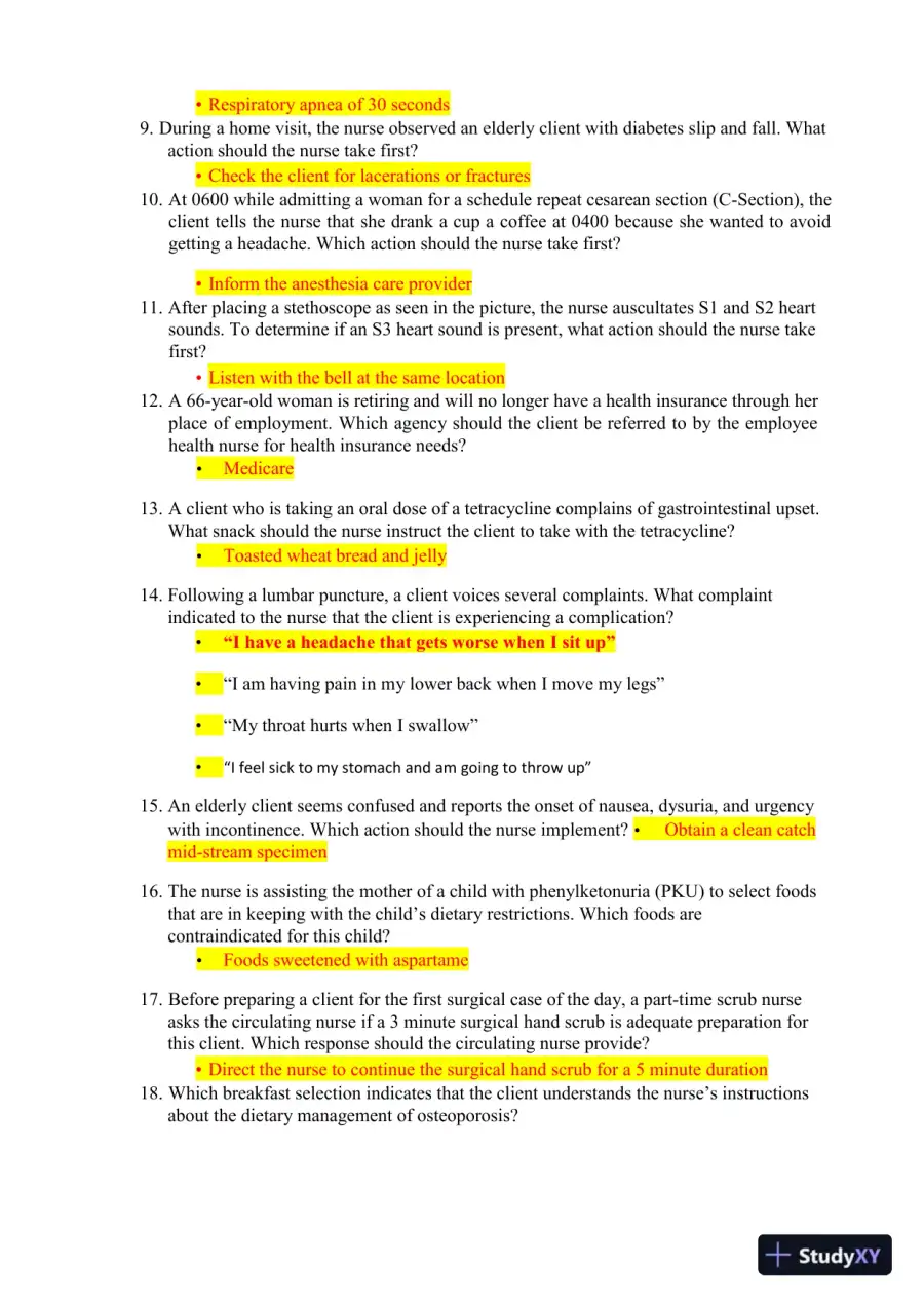 2023-2024 HESI RN Healthcare Exit Exam V1-V7 With Answers (893 Solved Questions), page 3