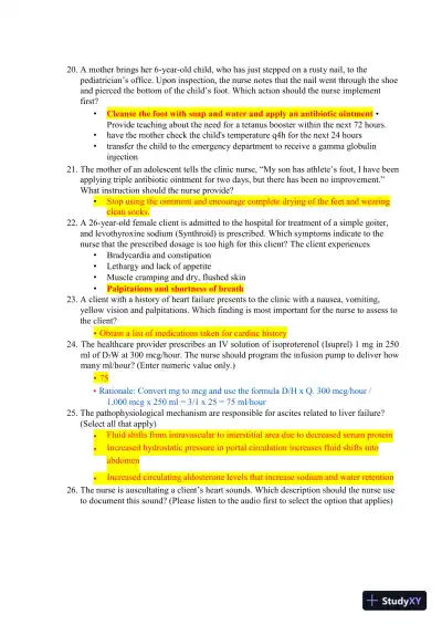 2023-2024 HESI RN Healthcare Exit Exam V1-V7 With Answers (893 Solved Questions) - Page 5 preview image