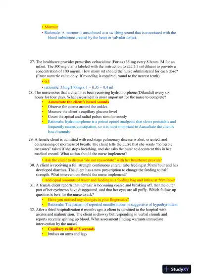 2023-2024 HESI RN Healthcare Exit Exam V1-V7 With Answers (893 Solved Questions) - Page 6 preview image