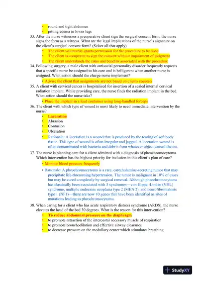2023-2024 HESI RN Healthcare Exit Exam V1-V7 With Answers (893 Solved Questions) - Page 7 preview image