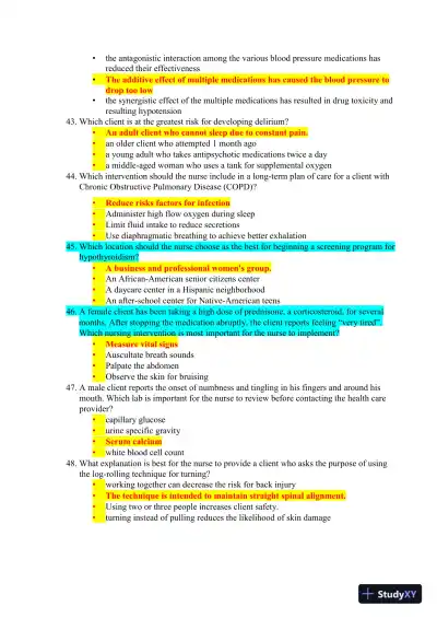 2023-2024 HESI RN Healthcare Exit Exam V1-V7 With Answers (893 Solved Questions) - Page 9 preview image