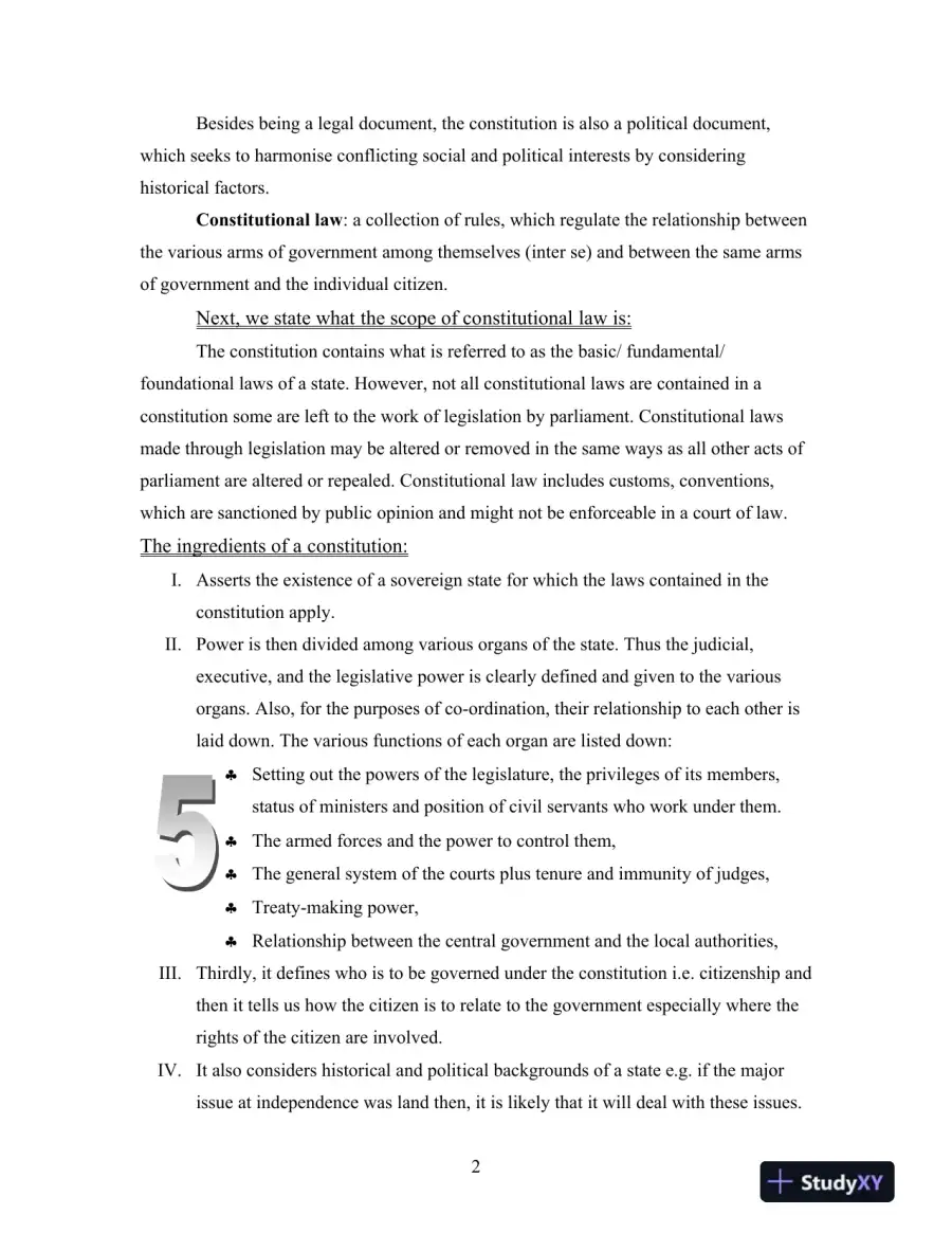 An In-Depth Analysis of Constitutional Law: Nature, Classifications, and Key Features, page 3