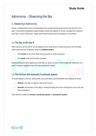 Astronomy - Observing the Sky - Page 1 preview image