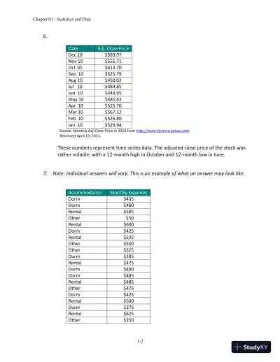 Essentials of Business Statistics: Communicating With Numbers 1st Edition Solution Manual - Page 3 preview image