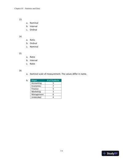 Essentials of Business Statistics: Communicating With Numbers 1st Edition Solution Manual - Page 7 preview image