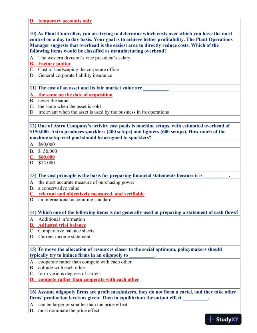 Accounting and Economic Analysis: Activity-Based Costing, Financial Principles, and Oligopoly Market Dynamics, page 4