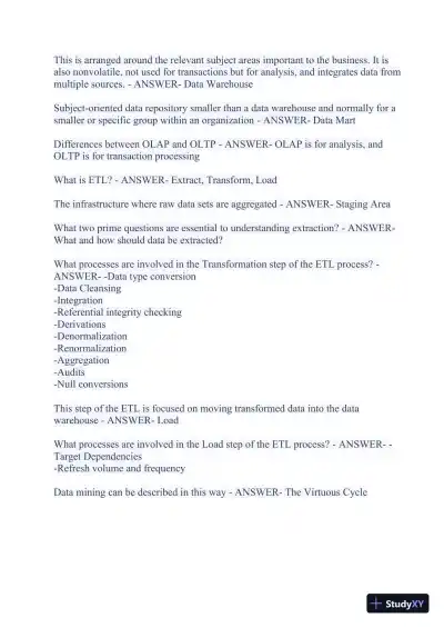 2023-2024 WGU C175/D426 Data Management Foundations OA Exam with Answers (531 Solved Questions) - Page 17 preview image