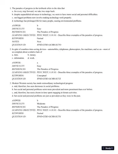 Psychology Applied To Modern Life: Adjustment In The 21st Century , 11th Edition Test Bank - Page 1 preview image