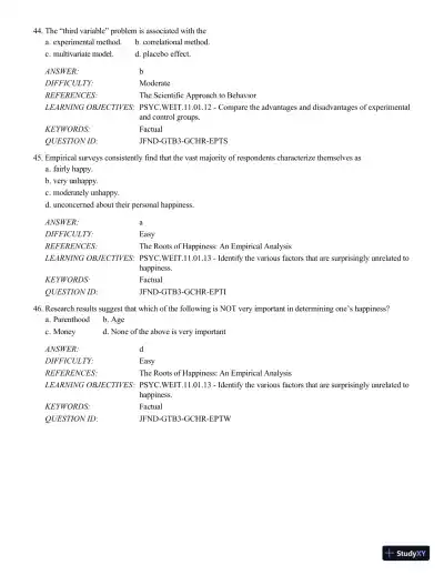 Psychology Applied To Modern Life: Adjustment In The 21st Century , 11th Edition Test Bank - Page 16 preview image
