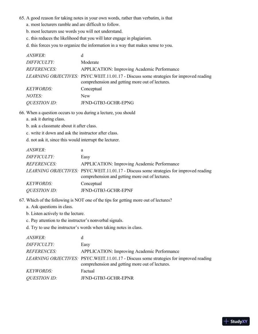 Psychology Applied To Modern Life: Adjustment In The 21st Century , 11th Edition Test Bank, page 23