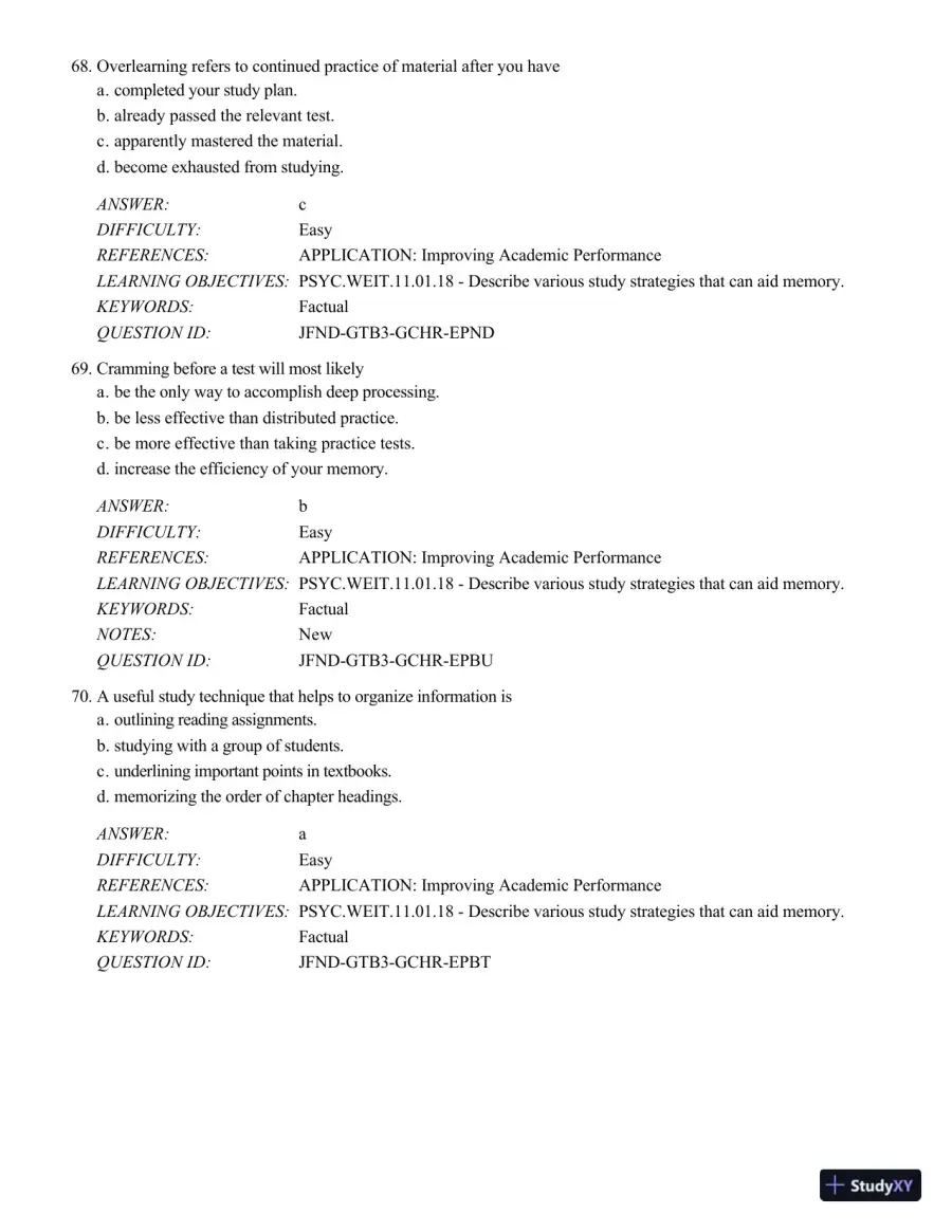 Psychology Applied To Modern Life: Adjustment In The 21st Century , 11th Edition Test Bank, page 24