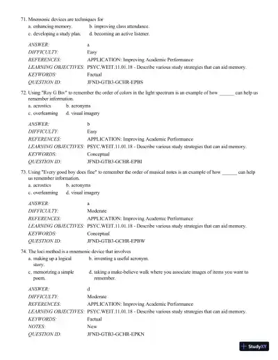Psychology Applied To Modern Life: Adjustment In The 21st Century , 11th Edition Test Bank - Page 25 preview image