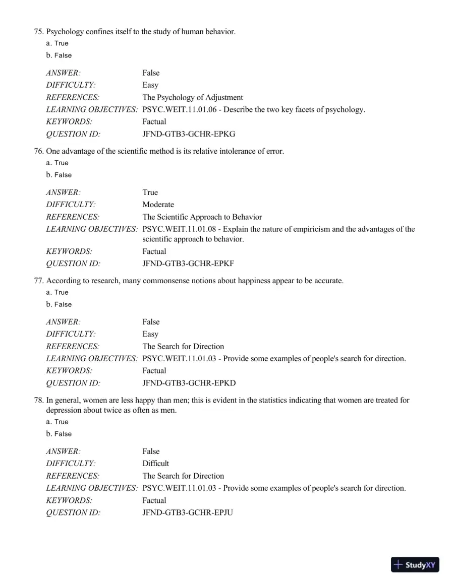 Psychology Applied To Modern Life: Adjustment In The 21st Century , 11th Edition Test Bank, page 26