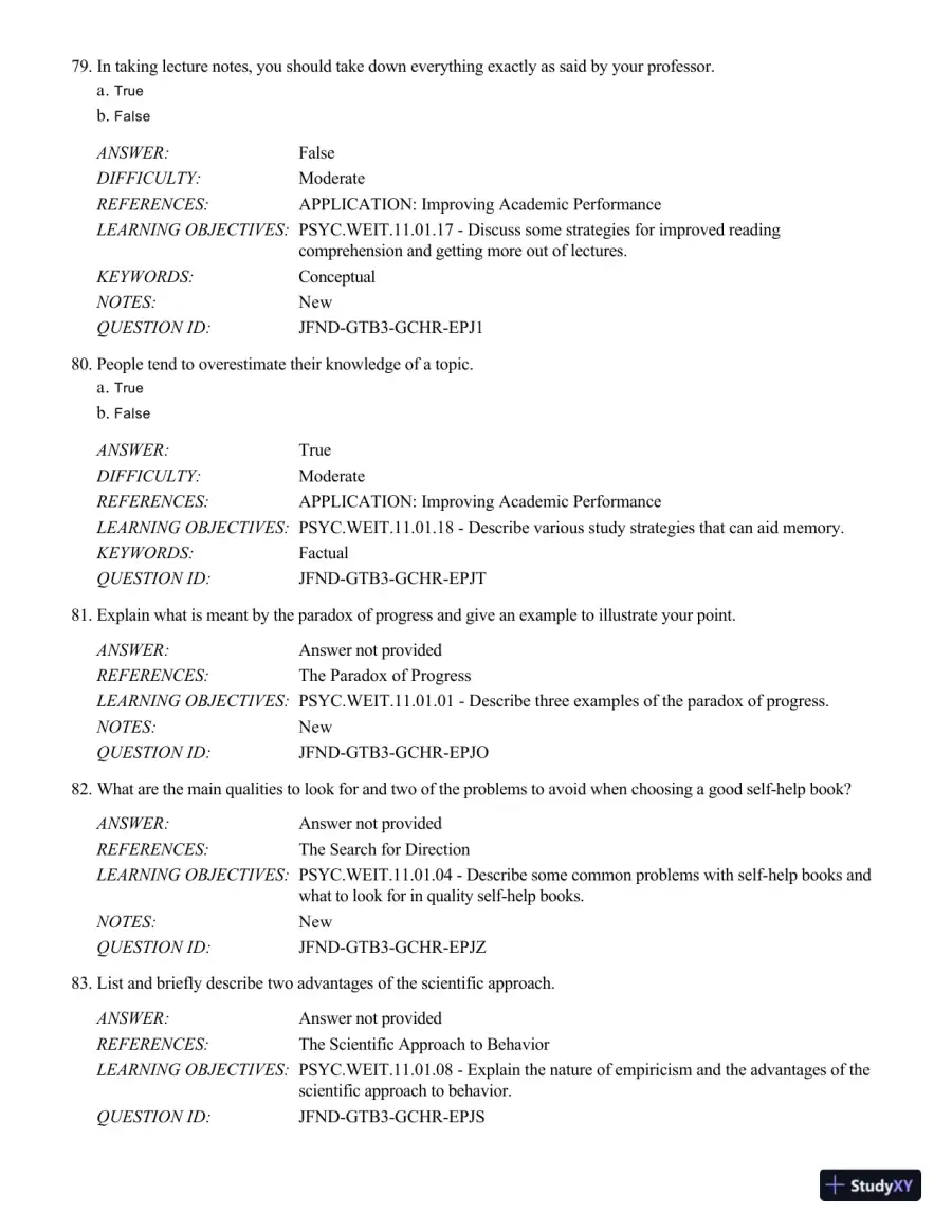 Psychology Applied To Modern Life: Adjustment In The 21st Century , 11th Edition Test Bank, page 27