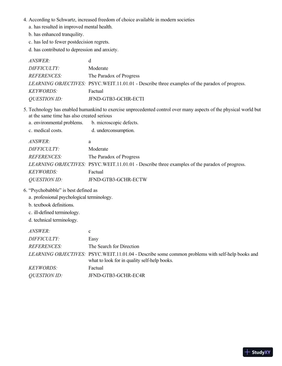 Psychology Applied To Modern Life: Adjustment In The 21st Century , 11th Edition Test Bank, page 3