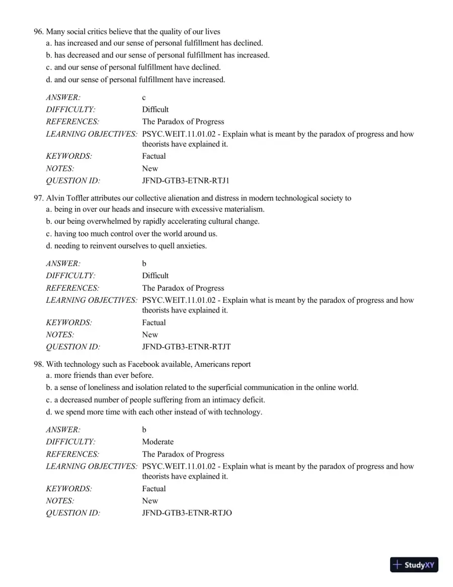 Psychology Applied To Modern Life: Adjustment In The 21st Century , 11th Edition Test Bank, page 31