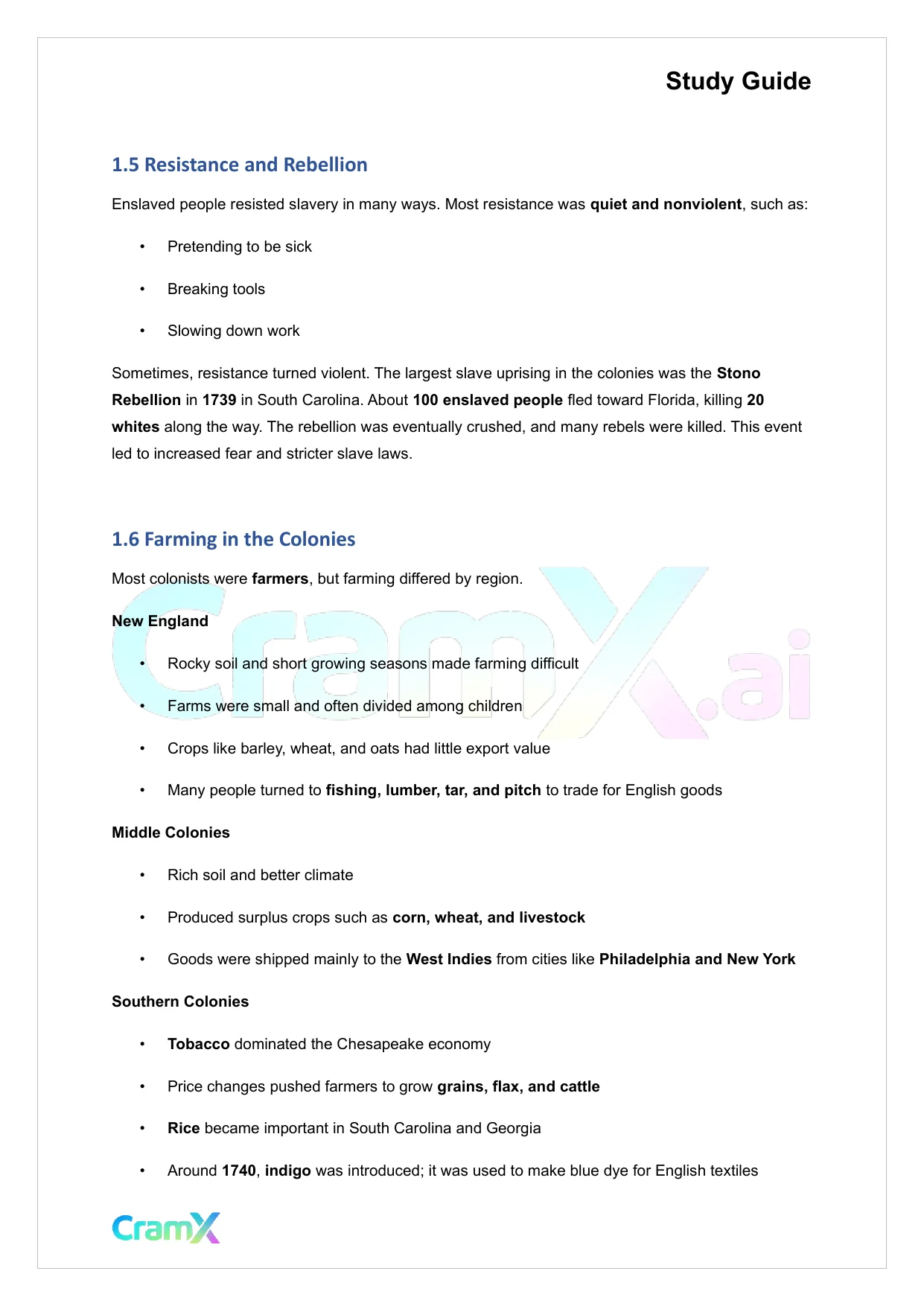 U.S. History I - Eighteenth Century Colonial America - Page 3 preview image