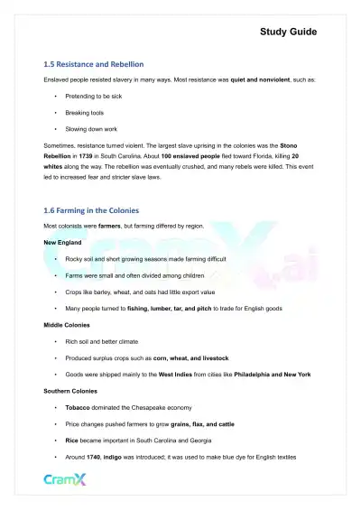 U.S. History I - Eighteenth Century Colonial America - Page 3 preview image