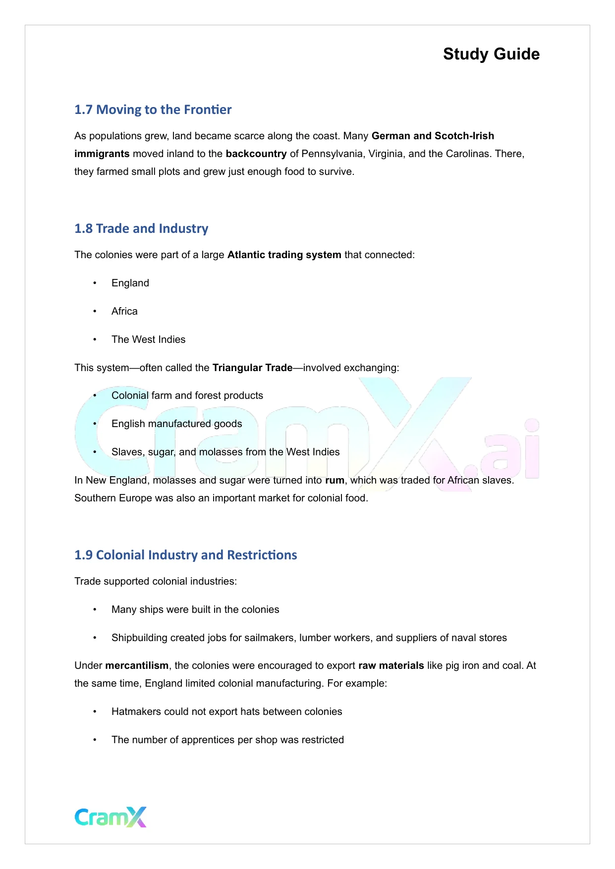 U.S. History I - Eighteenth Century Colonial America - Page 4 preview image