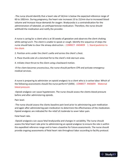 2023-2024 ATI RN Practice Exam with Answers (76 Solved Questions) - Page 3 preview image