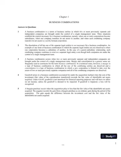 Solution Manual For Advanced Accounting, 11th Edition - Page 1 preview image