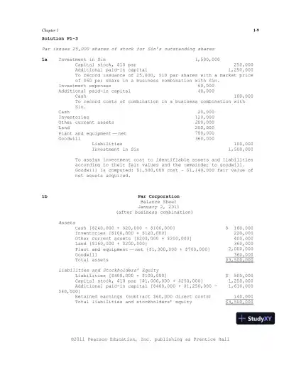Solution Manual For Advanced Accounting, 11th Edition - Page 10 preview image