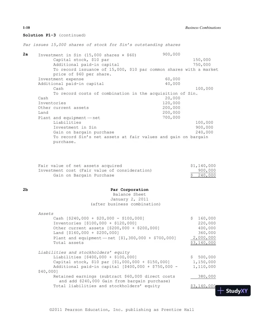 Solution Manual For Advanced Accounting, 11th Edition, page 11