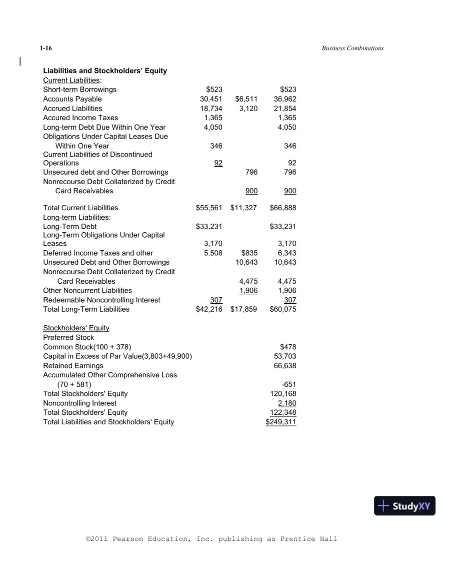 Solution Manual For Advanced Accounting, 11th Edition, page 17