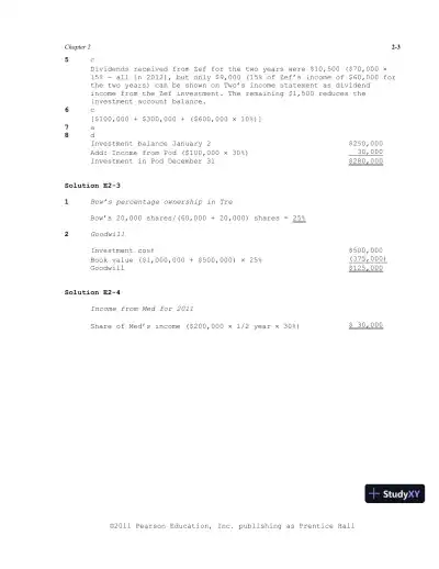 Solution Manual For Advanced Accounting, 11th Edition - Page 20 preview image