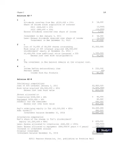 Solution Manual For Advanced Accounting, 11th Edition - Page 22 preview image