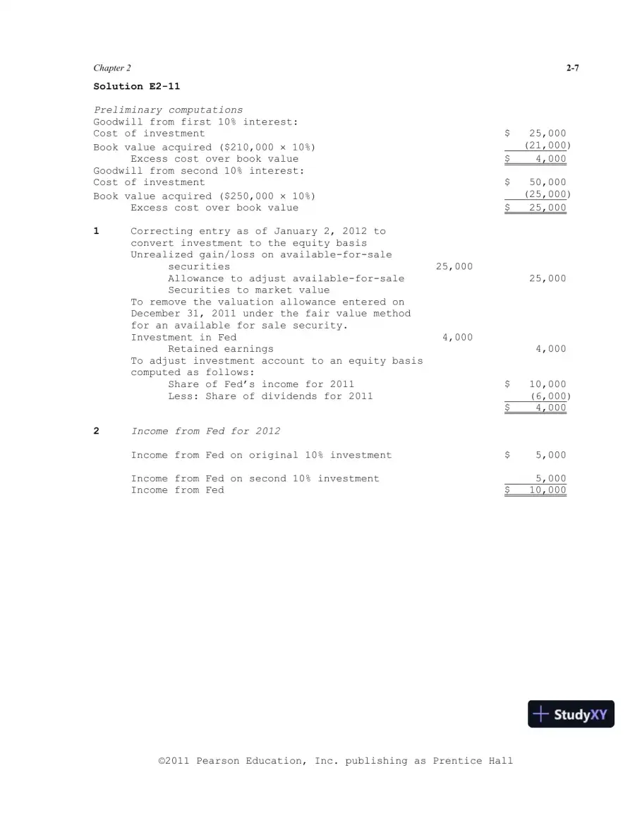 Solution Manual For Advanced Accounting, 11th Edition, page 24