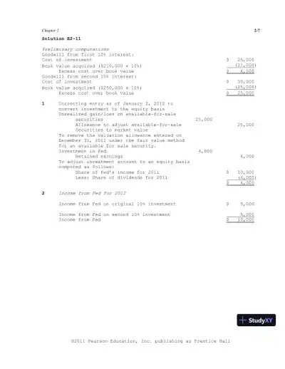 Solution Manual For Advanced Accounting, 11th Edition - Page 24 preview image