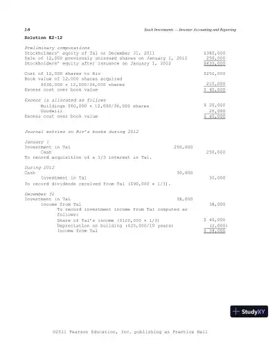 Solution Manual For Advanced Accounting, 11th Edition - Page 25 preview image