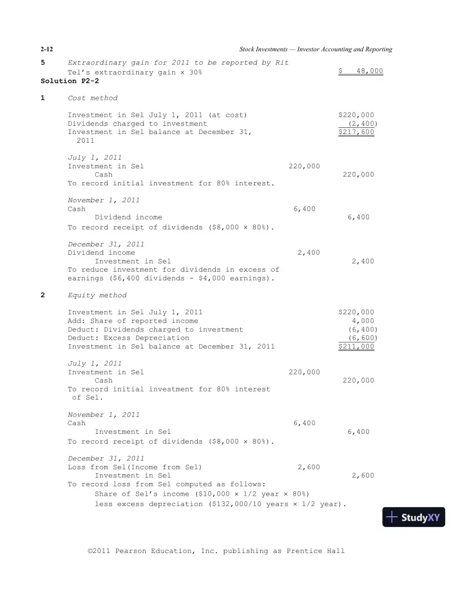 Solution Manual For Advanced Accounting, 11th Edition, page 29