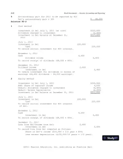 Solution Manual For Advanced Accounting, 11th Edition - Page 29 preview image