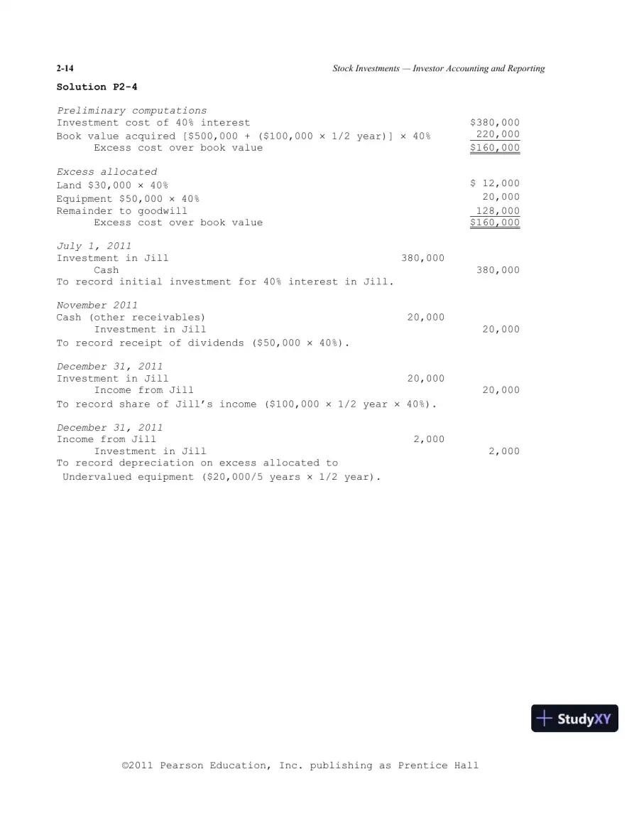 Solution Manual For Advanced Accounting, 11th Edition, page 31