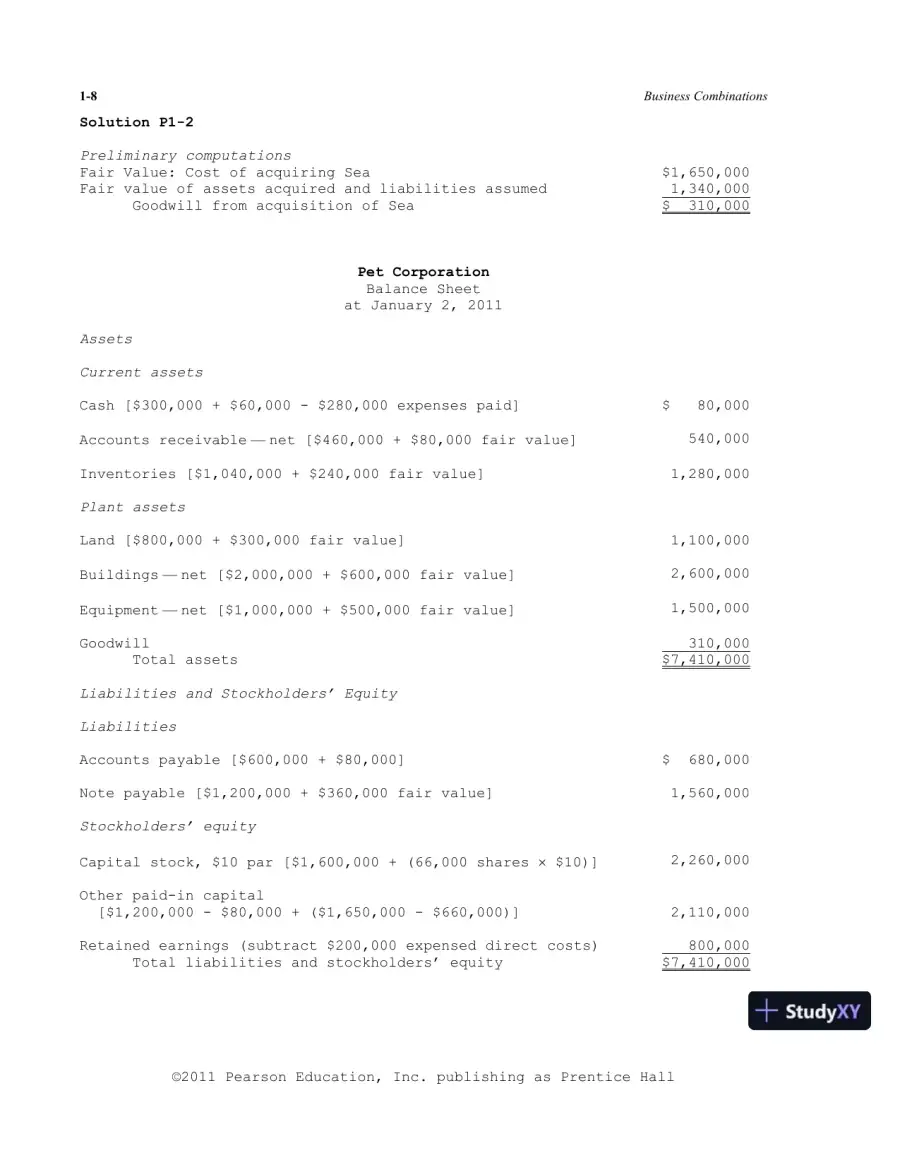 Solution Manual For Advanced Accounting, 11th Edition, page 9