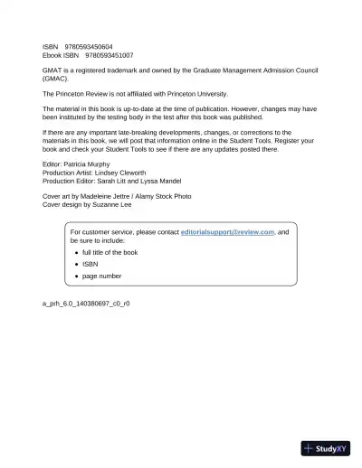 Princeton Review GMAT Premium Prep, 2023: 6 Computer-Adaptive Practice Tests + Review and Techniques (2022) - Page 5 preview image