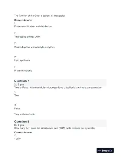 BIOD171 Biology Final Exam With Answers (39 Solved Questions) - Page 6 preview image