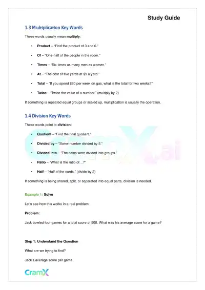 Basic Math and Pre-Algebra - Word Problems - Page 2 preview image