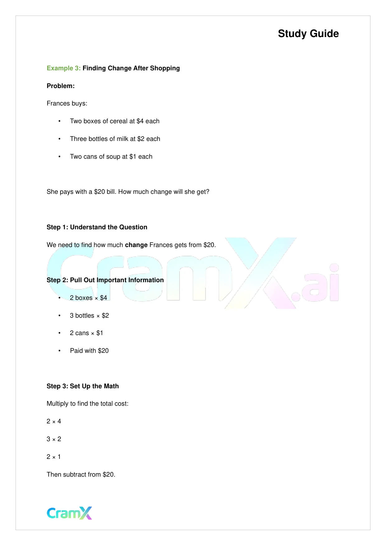 Basic Math and Pre-Algebra - Word Problems - Page 5 preview image
