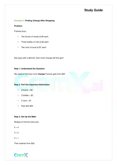 Basic Math and Pre-Algebra - Word Problems - Page 5 preview image