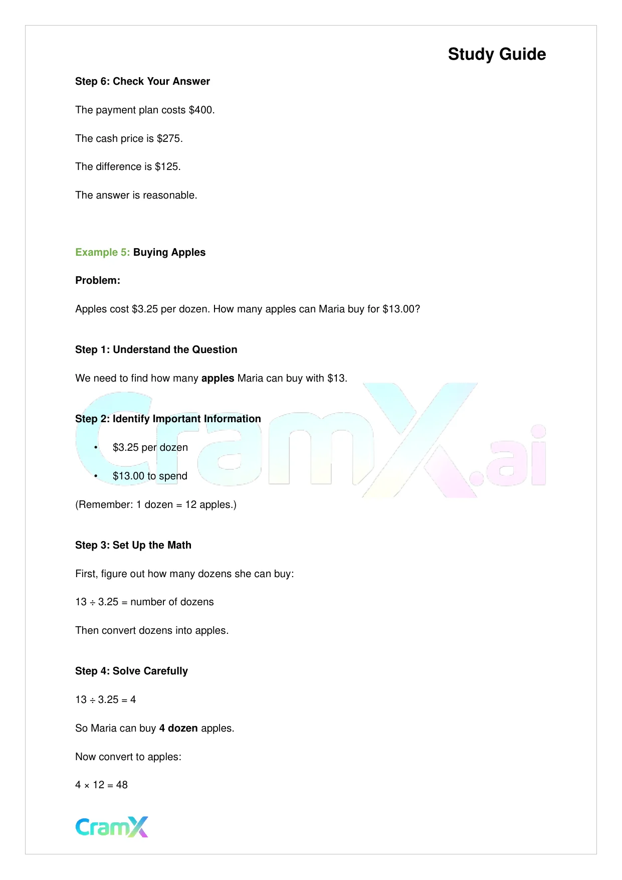 Basic Math and Pre-Algebra - Word Problems - Page 8 preview image