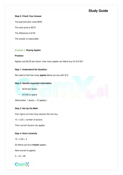 Basic Math and Pre-Algebra - Word Problems - Page 8 preview image