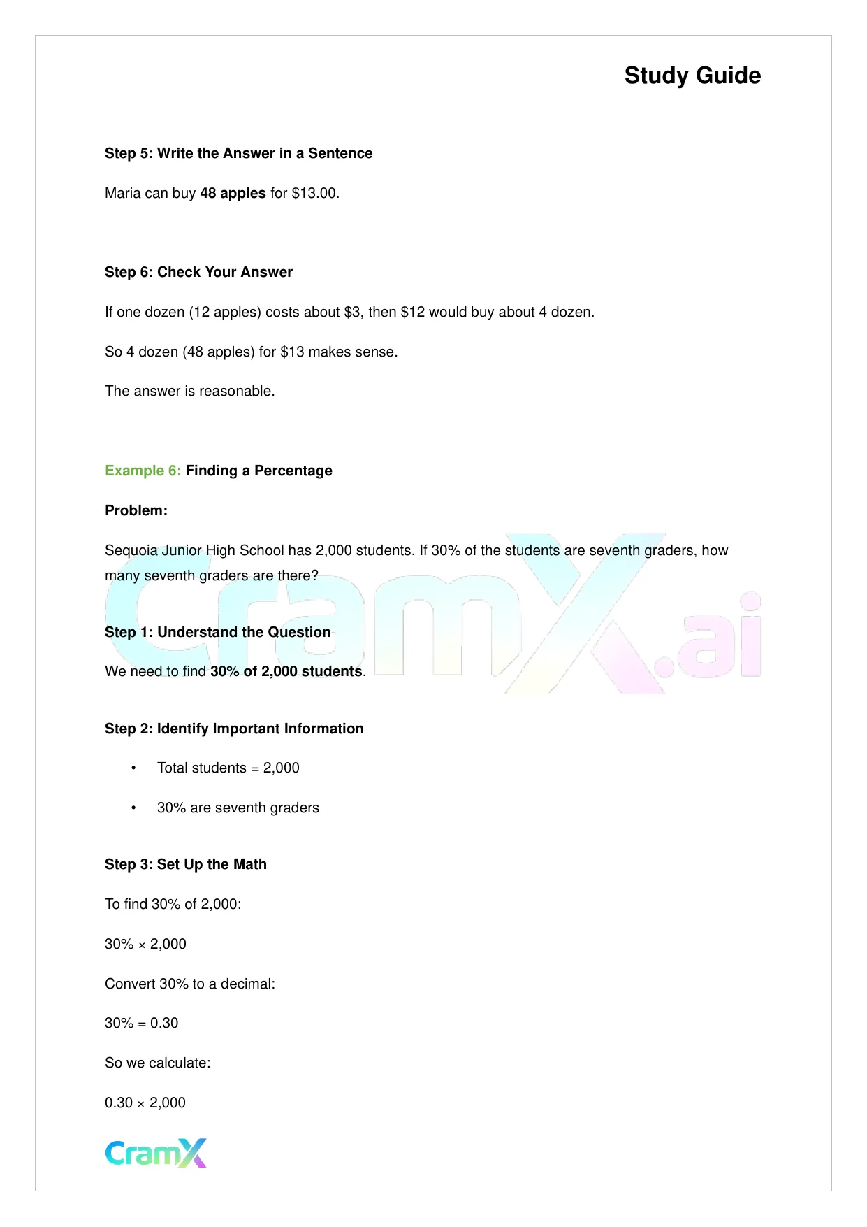 Basic Math and Pre-Algebra - Word Problems - Page 9 preview image