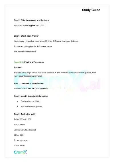 Basic Math and Pre-Algebra - Word Problems - Page 9 preview image