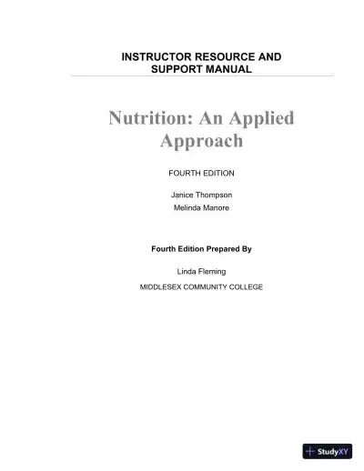 Lecture Notes for Nutrition An Applied Approach, 4th Edition - Page 1 preview image