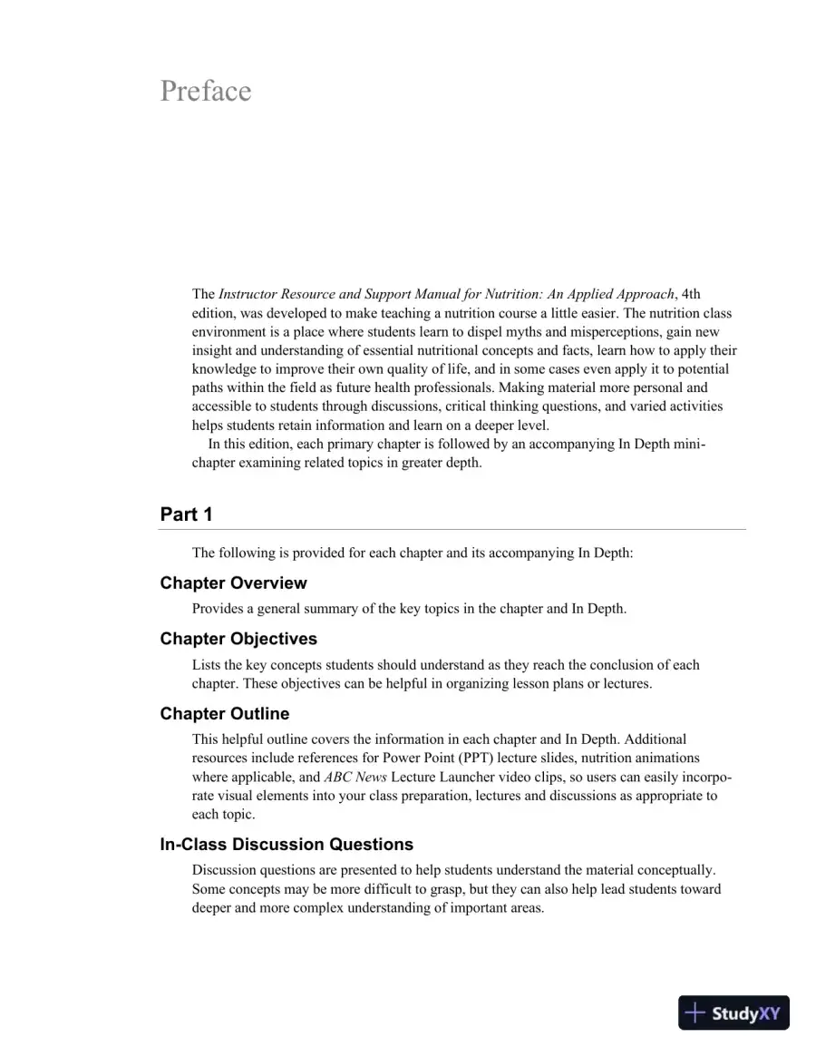 Lecture Notes for Nutrition An Applied Approach, 4th Edition, page 5