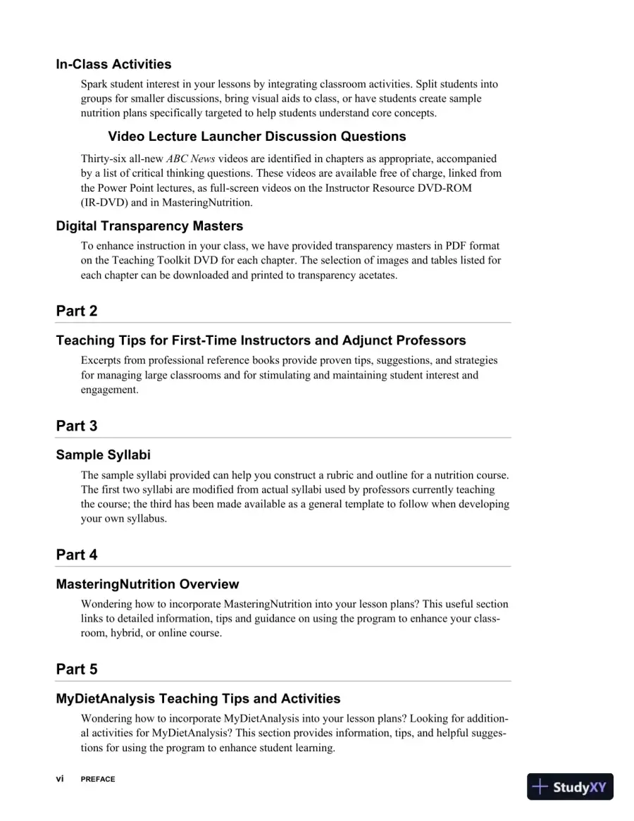 Lecture Notes for Nutrition An Applied Approach, 4th Edition, page 6
