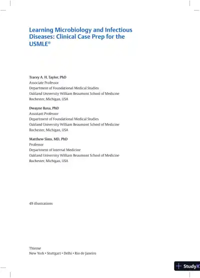 Learning Microbiology and Infectious Diseases: Clinical Case Prep for the USMLE Book (2020) - Page 5 preview image